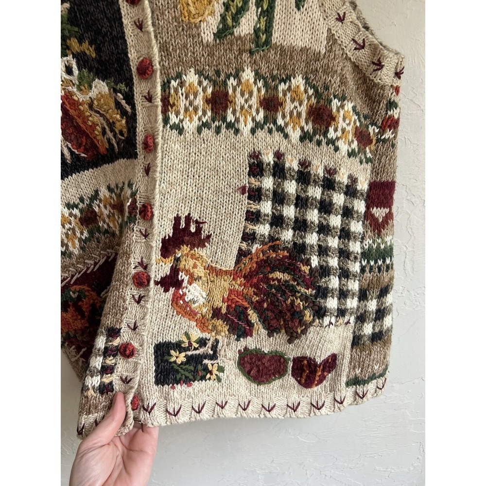 Vintage Heirloom Collectibles Novelty Sweater Vest XL Country Fall Farm Retro - Picture 7 of 7